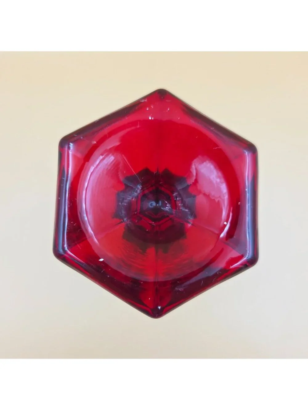 Fostoria Coin Glass Ruby Bud Vase Vintage Pedestal Red Glass